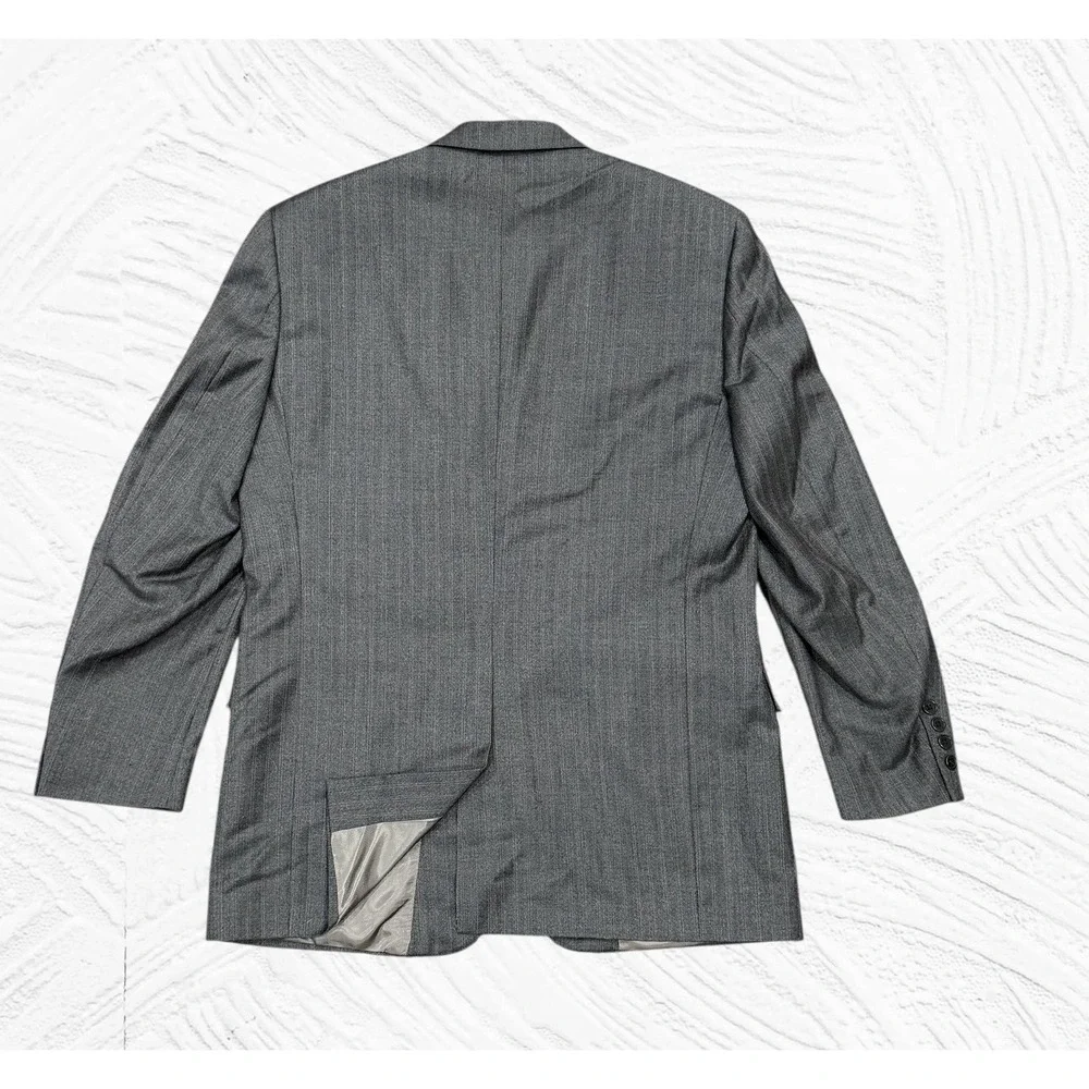 Daniel Cremieux Blazer 42L Loro Piana Fabric Charcoal Grey Pinstripe 3-Button